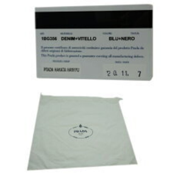 Prada Shoulder Bag Tote Denim Blue Nero Black - Picture 9 of 9